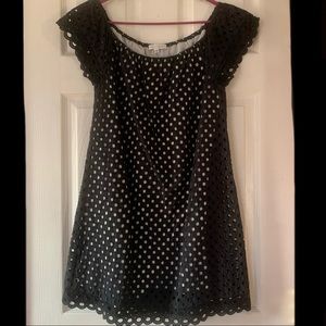 Black/white lace shift dress EUC